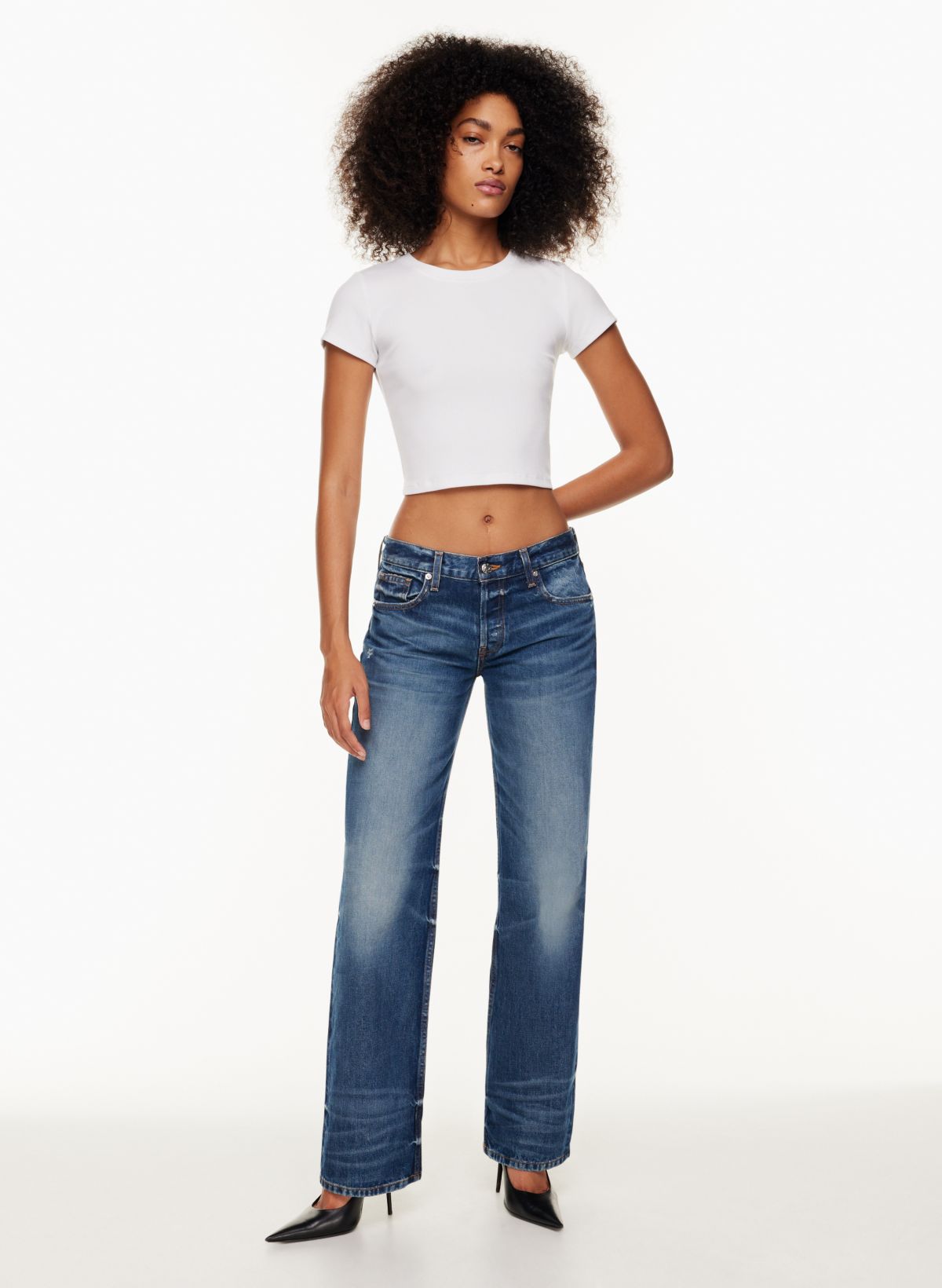 Jeans with low store waist