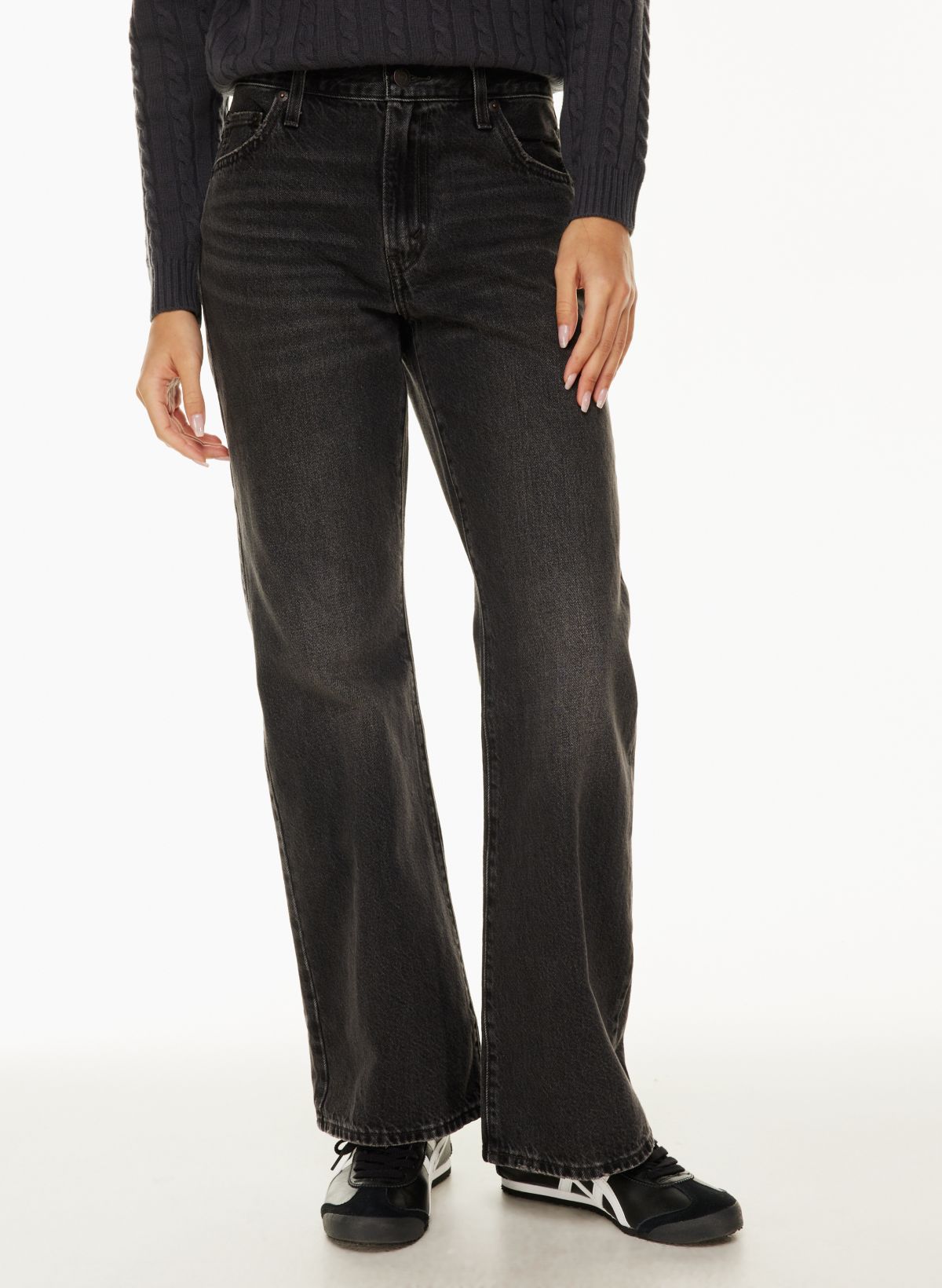 Baggy Bootcut Women's Jeans - Black