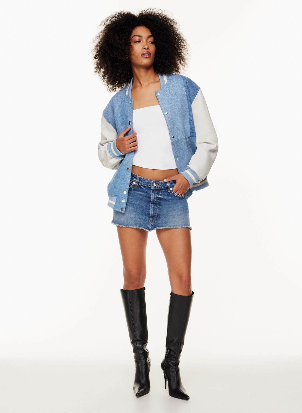 Micro Mini A-Line Denim Skirt