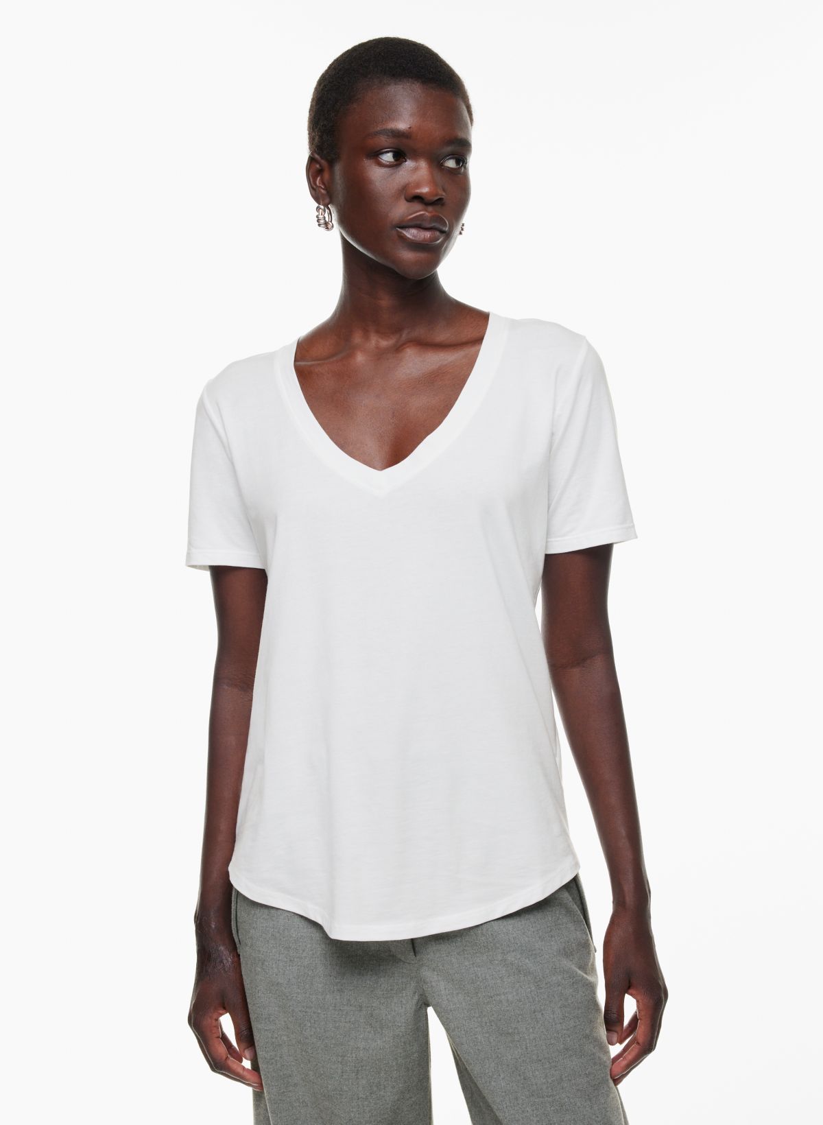 Women's V-Neck Twist Draped Top, Women's Tops