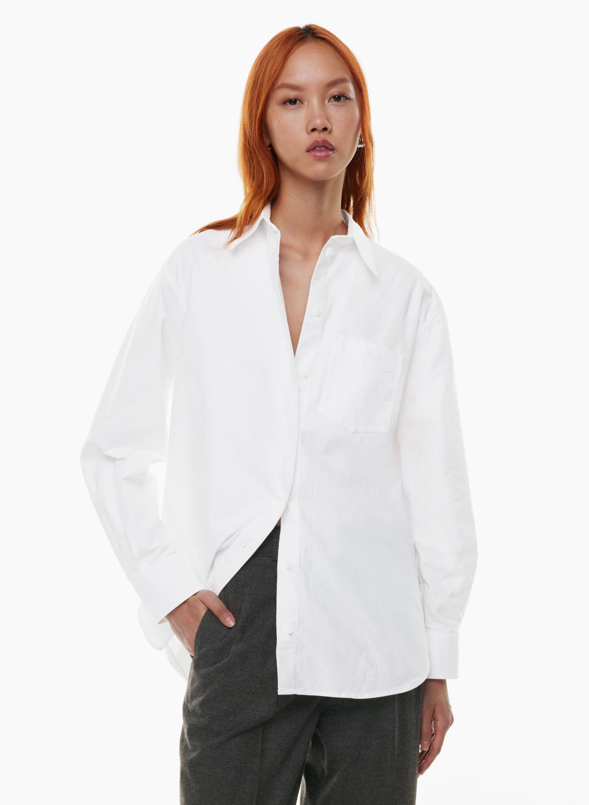 oversized white oxford shirt