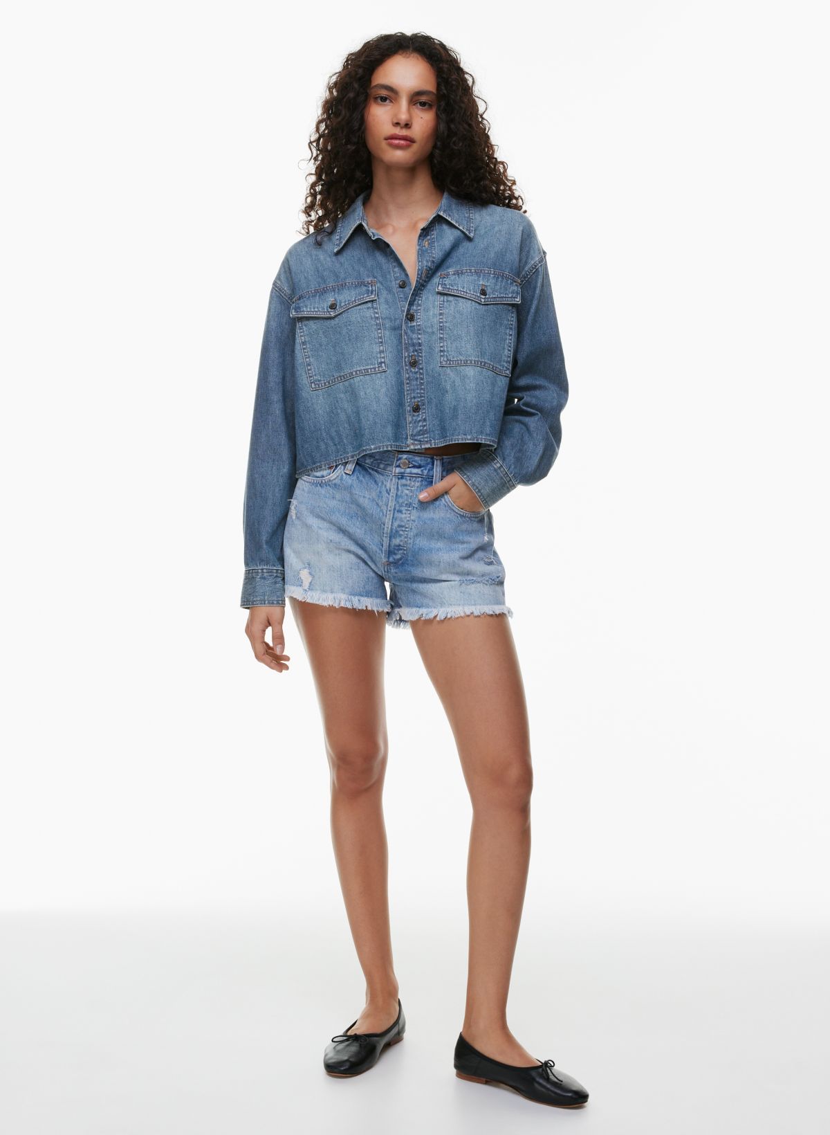 Denim Forum THE EX-BOYFRIEND HI-RISE MINI DENIM SHORT