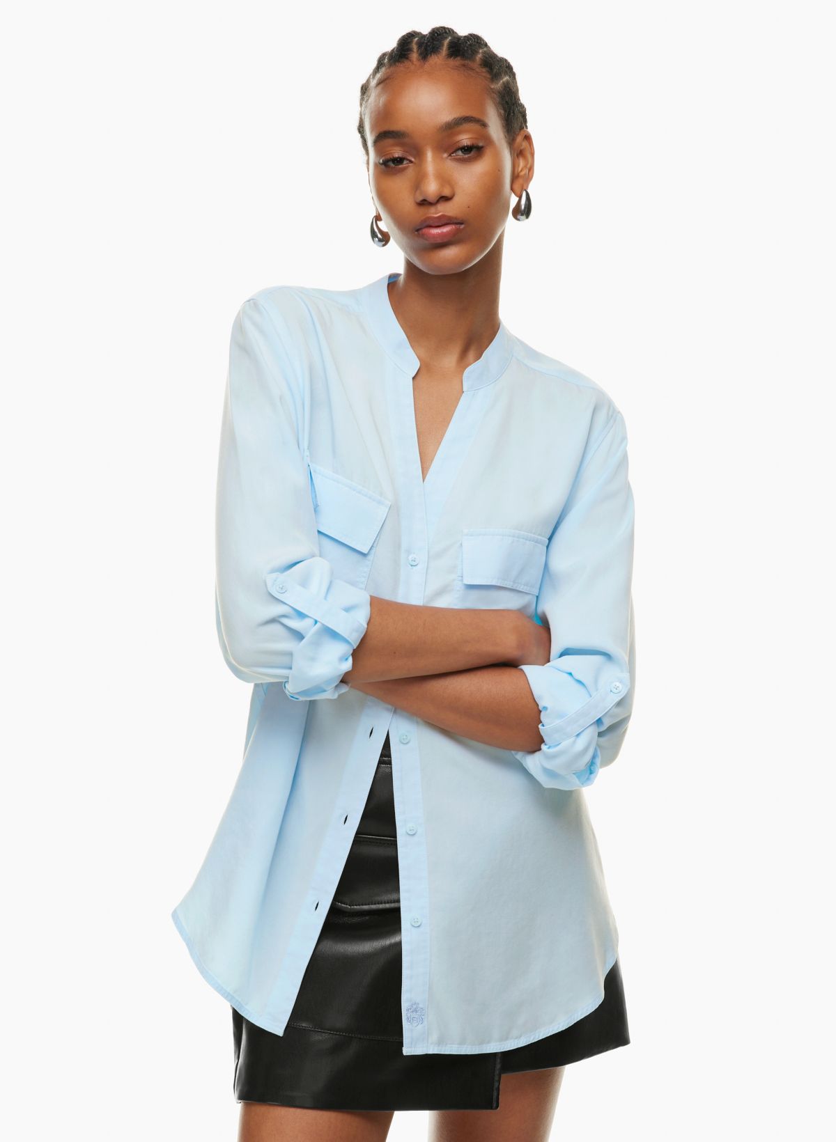 Babaton UTILITY COLLARLESS SHIRT Aritzia CA