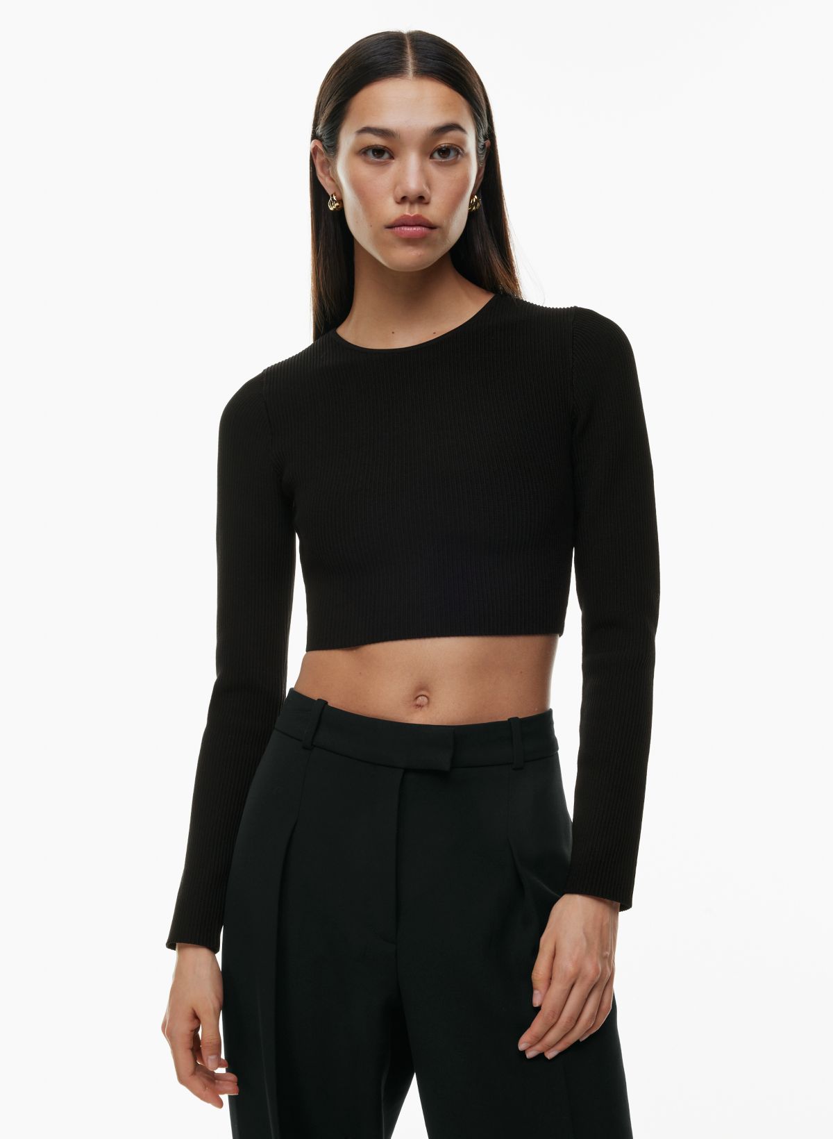 Babaton SCULPT KNIT CREW CROPPED LONGSLEEVE