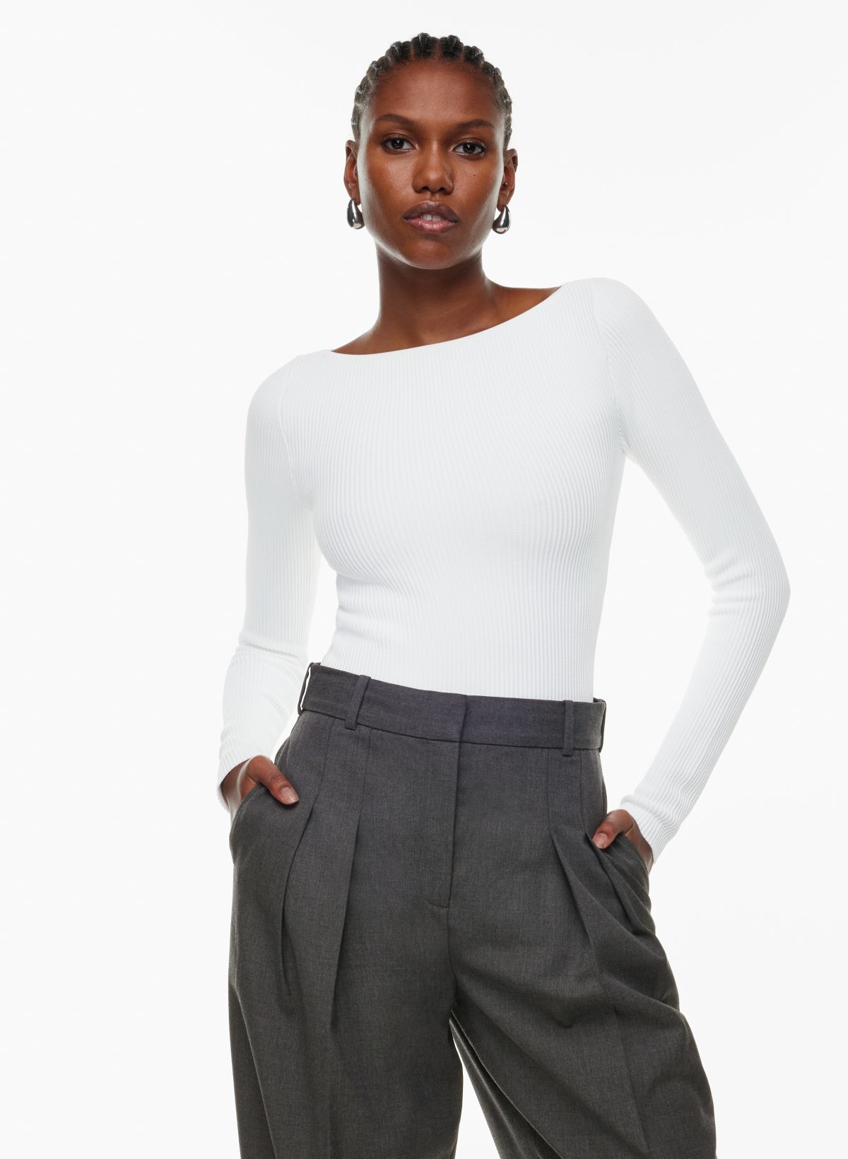 Cierra Top Ivory Sculpt Knit - Welcome to the Fold LTD