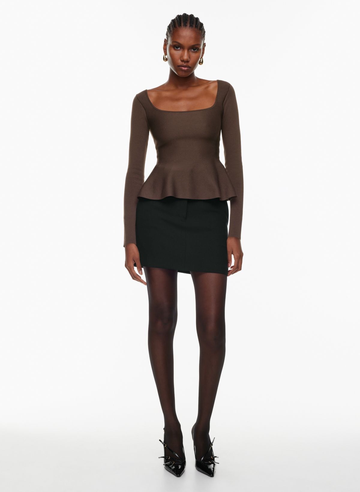 Aritzia, Tops, Aritzia Babaton Sculpt Knit Bra Top In Rich Mocha Brown