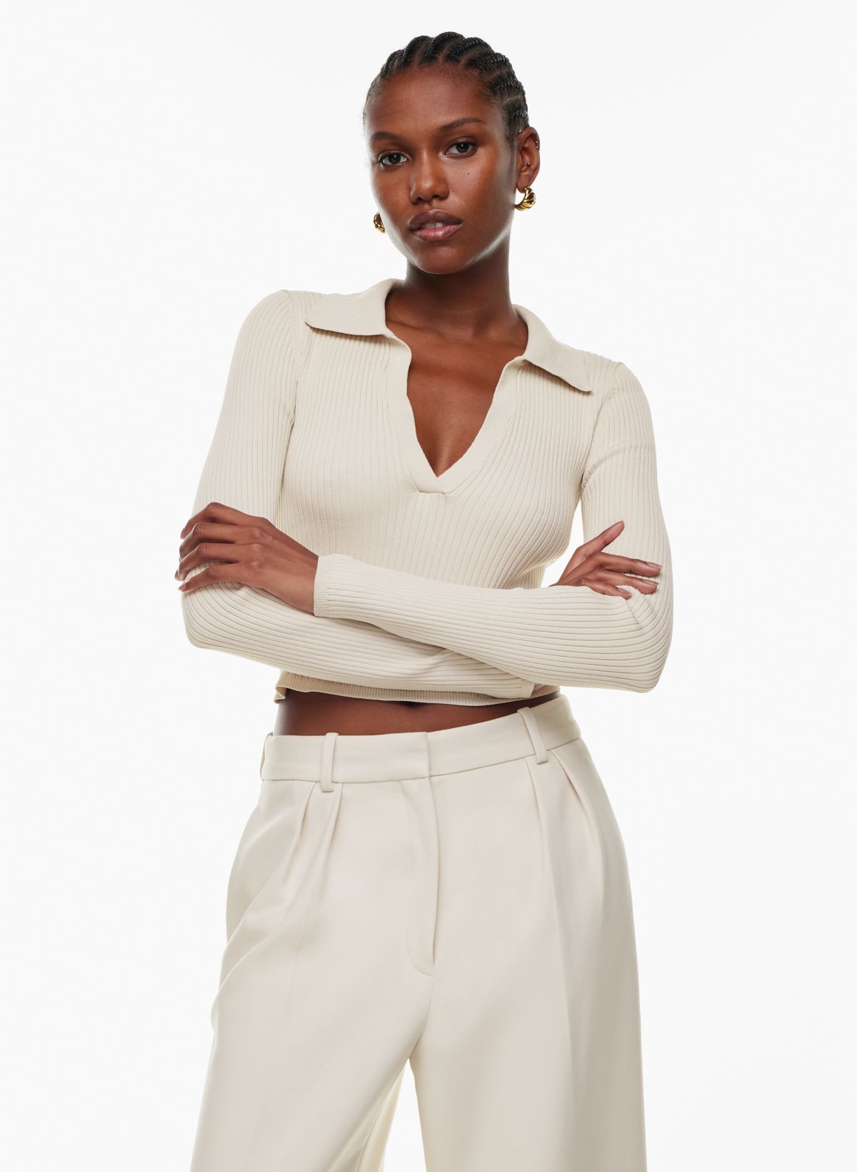 Aritzia sculpt knit polo