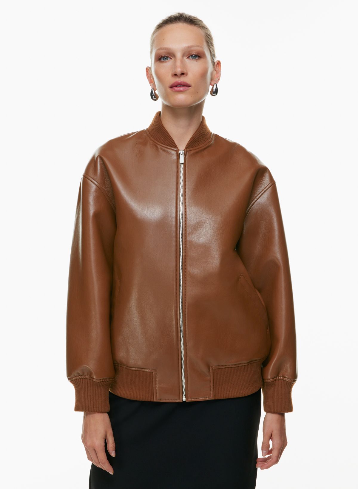 Satin Bomber Jacket in Brown - Acne Studios