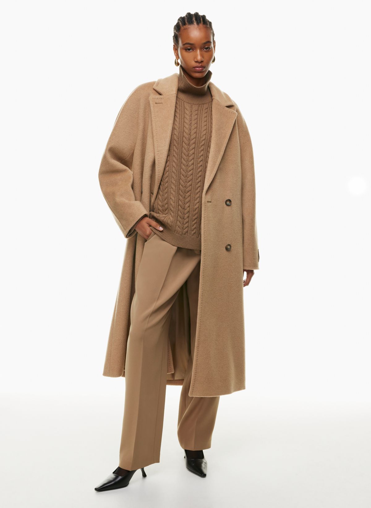 Aritzia camel coat online