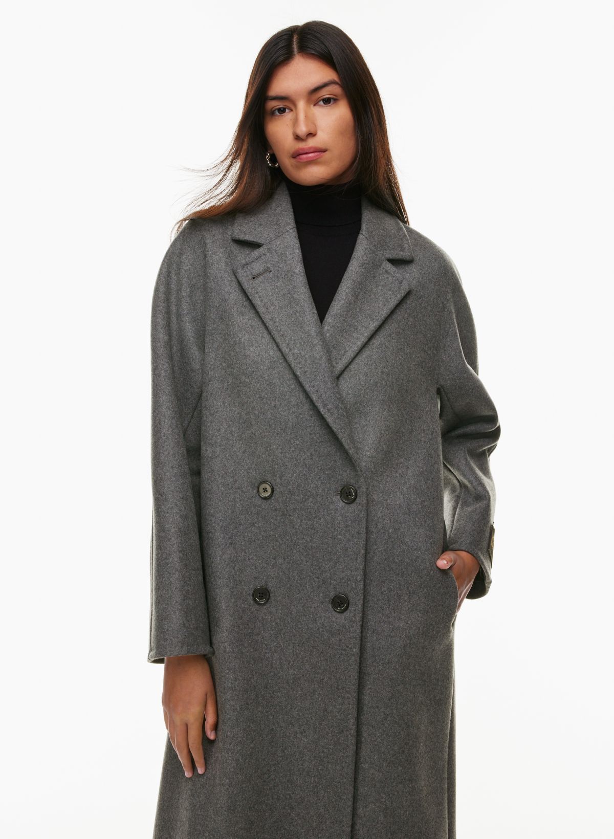 Single-Breasted Reversible Technical Cotton Coat - Luxury Grey