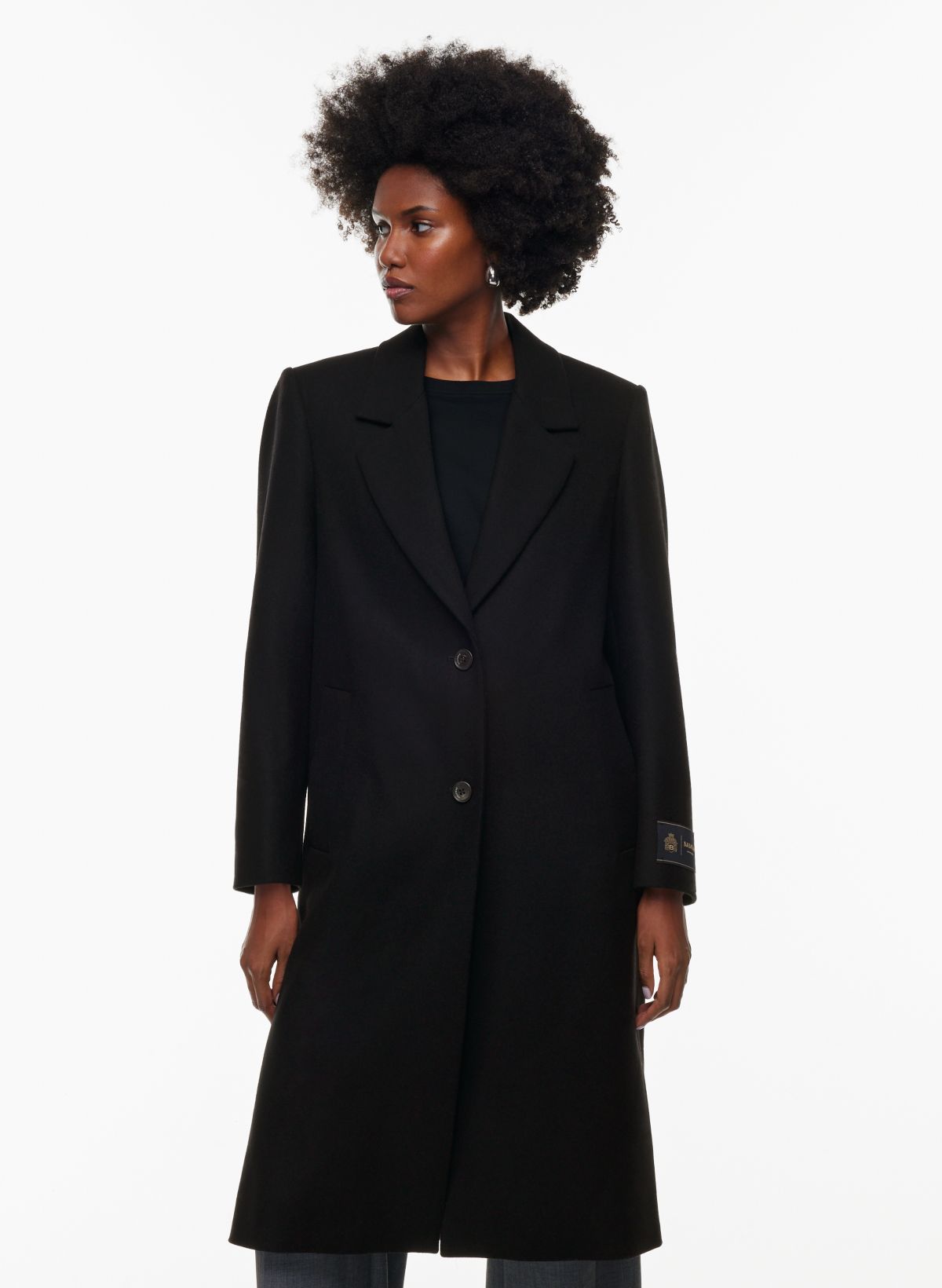 Aritzia black wool store coat