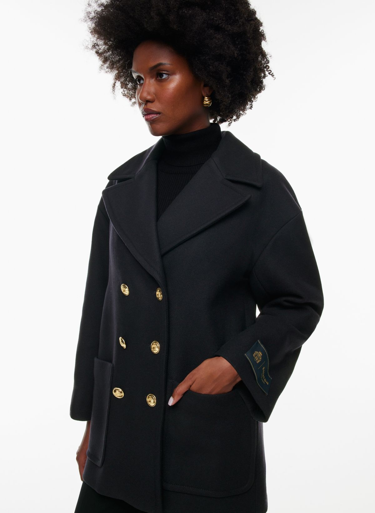 Double-breasted wool coat relaxed from Italian quality