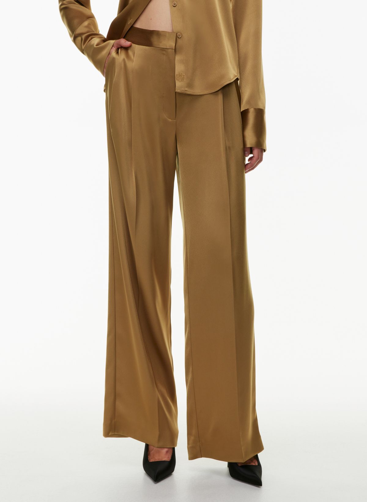 Satin Wide-Leg Pant in Pants & Shorts