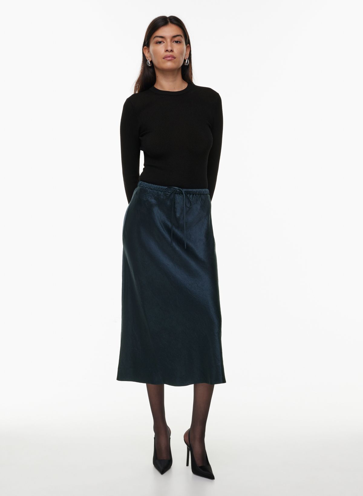 Women's A-Line Maxi Slip Skirt - A New Day™ Black XS