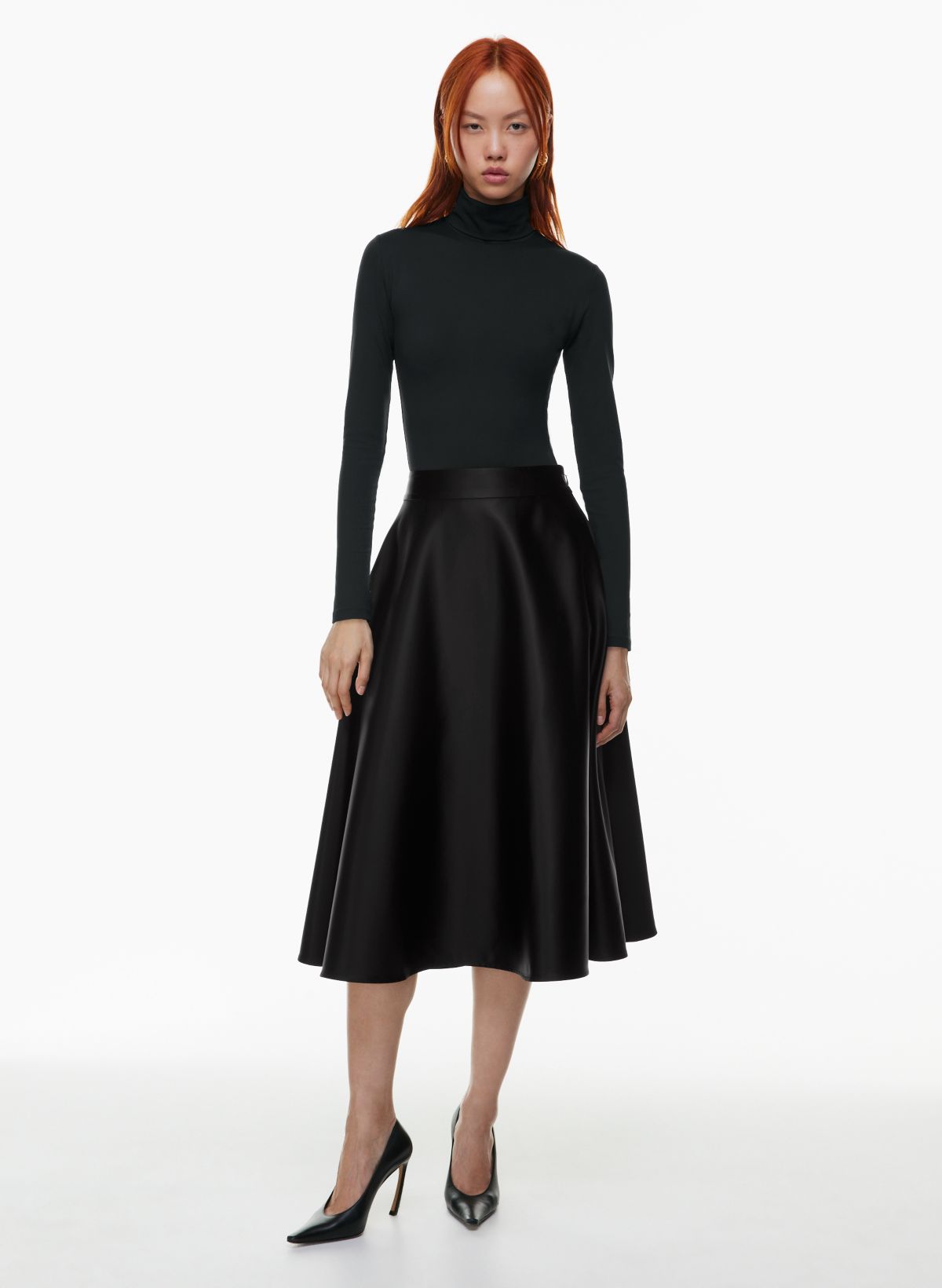 Satin a clearance line midi skirt