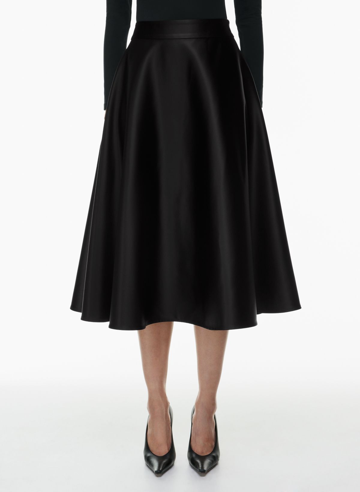 Satin midi hotsell skirt aritzia