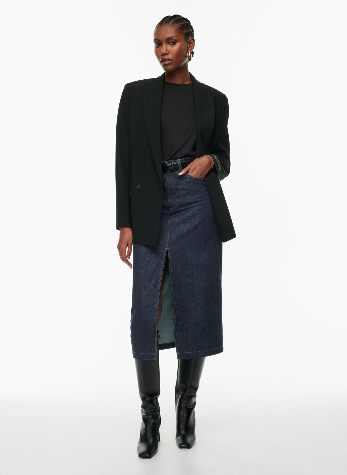 Black jean 2025 skirt aritzia