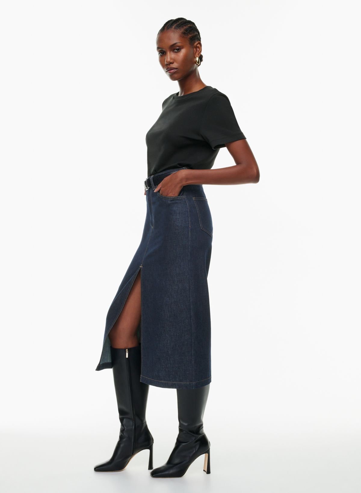 Agolde iris hotsell denim a-line skirt