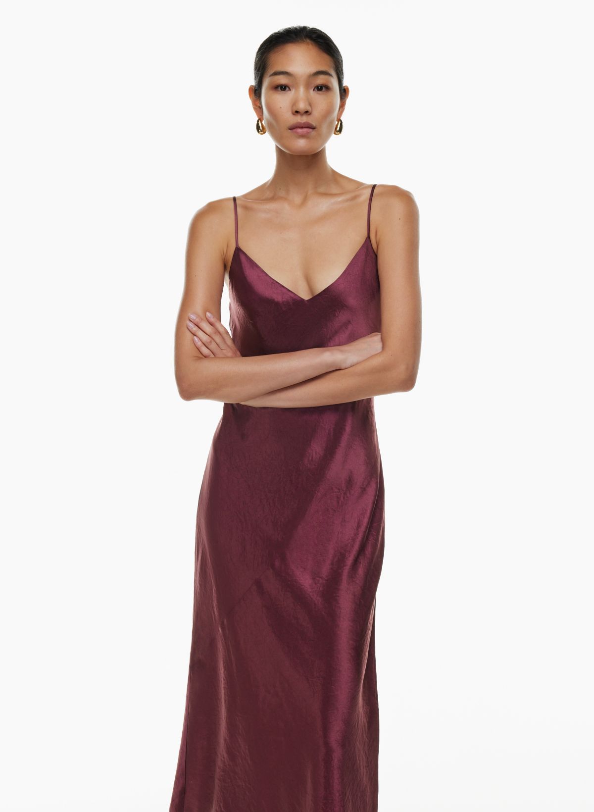 Short Length Ladies Plain Satin Night Dress, Size: S-XL