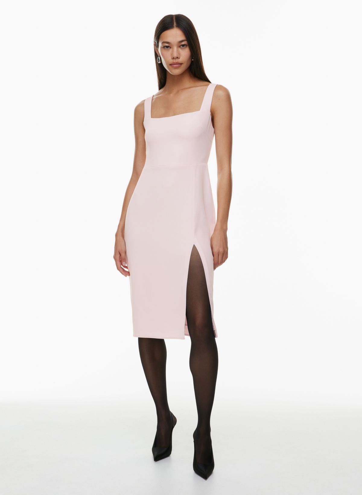  Other Stories Satin Square Neck Midi Dress