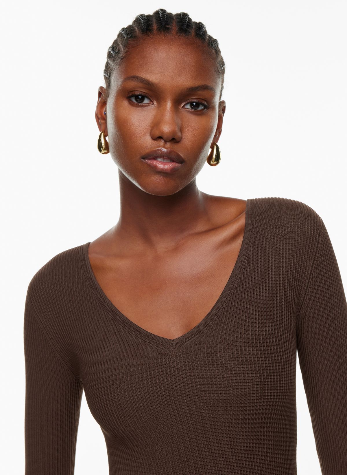 V neck hotsell dress sweater