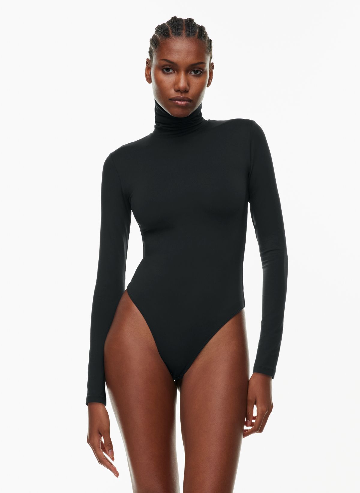 Daily Efforts White Long Sleeve Ribbed Turtleneck Bodysuit FINAL