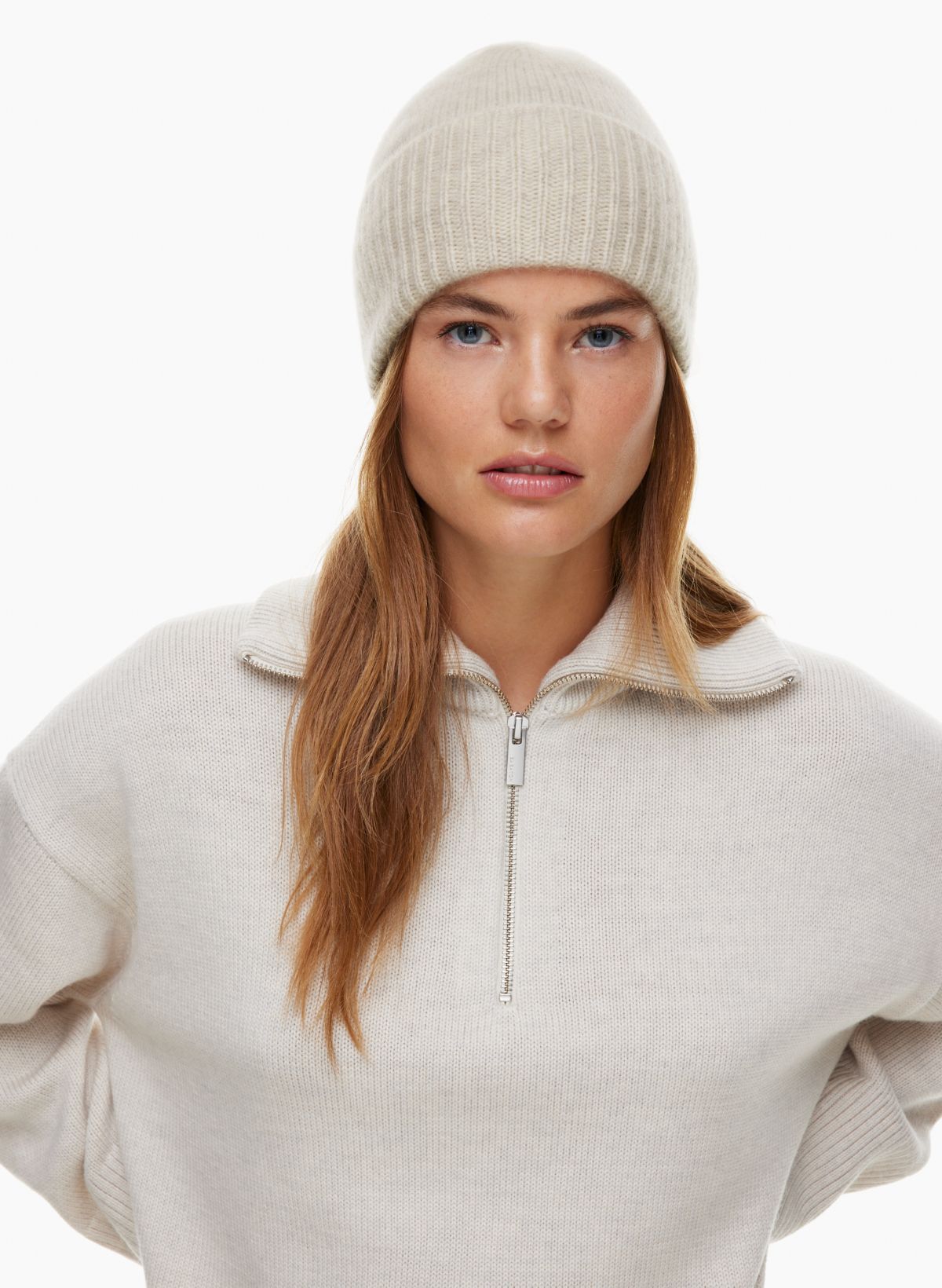 Babaton CASHMERE JERSEY-RIB CUFFED BEANIE