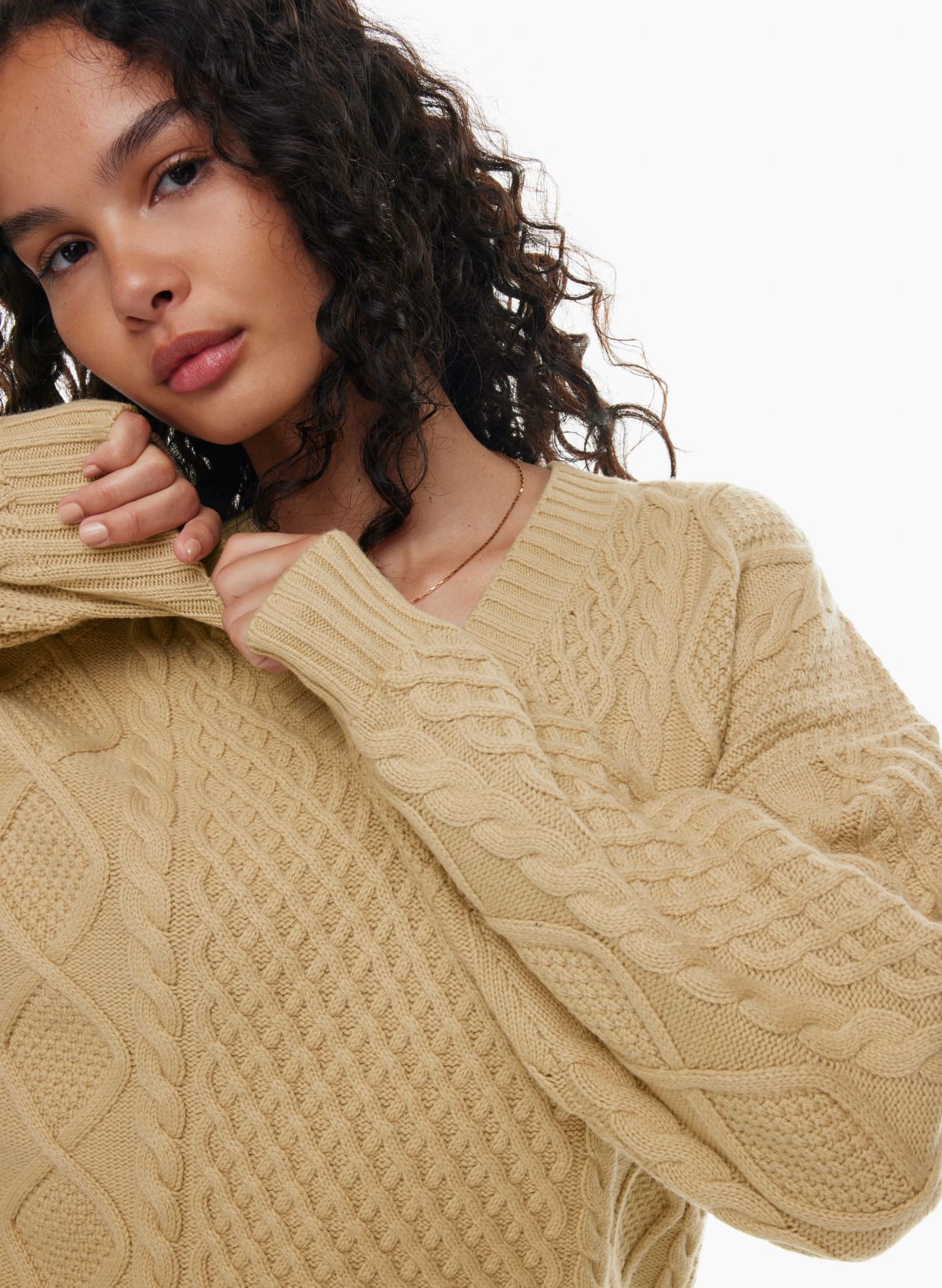 The Best Tan, Oversized Turtleneck Sweater to Dress Up or Down