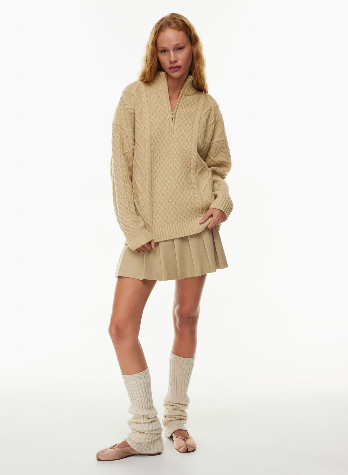 Penny Cable Jumper Beige - Women's Jumpers