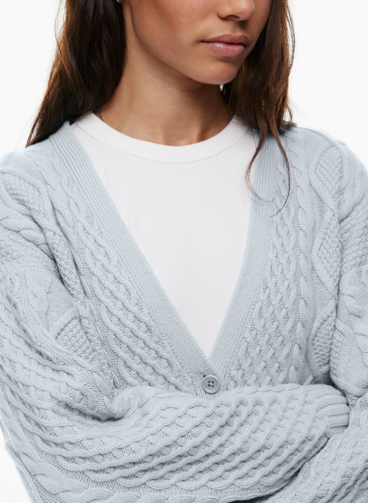 Wool blend knit hoodie · Dark Grey · Sweaters And Cardigans