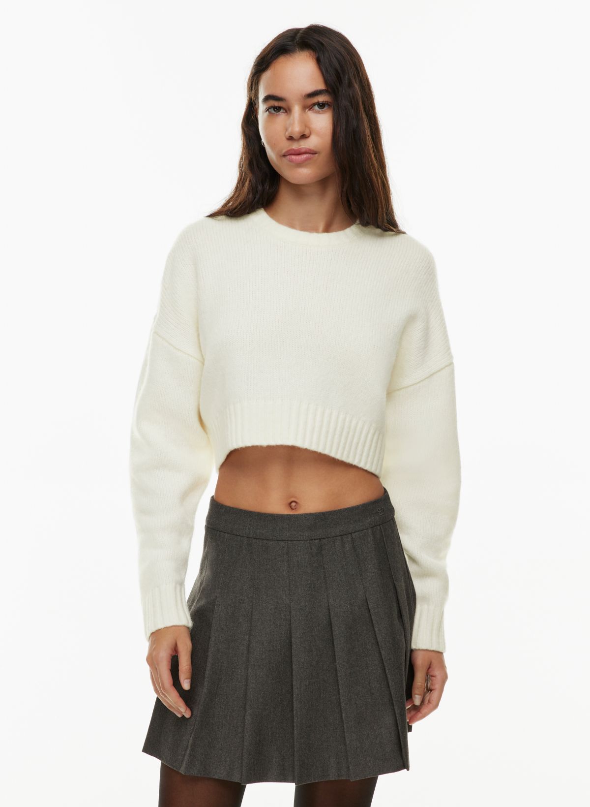 Grey cropped hot sale sweater