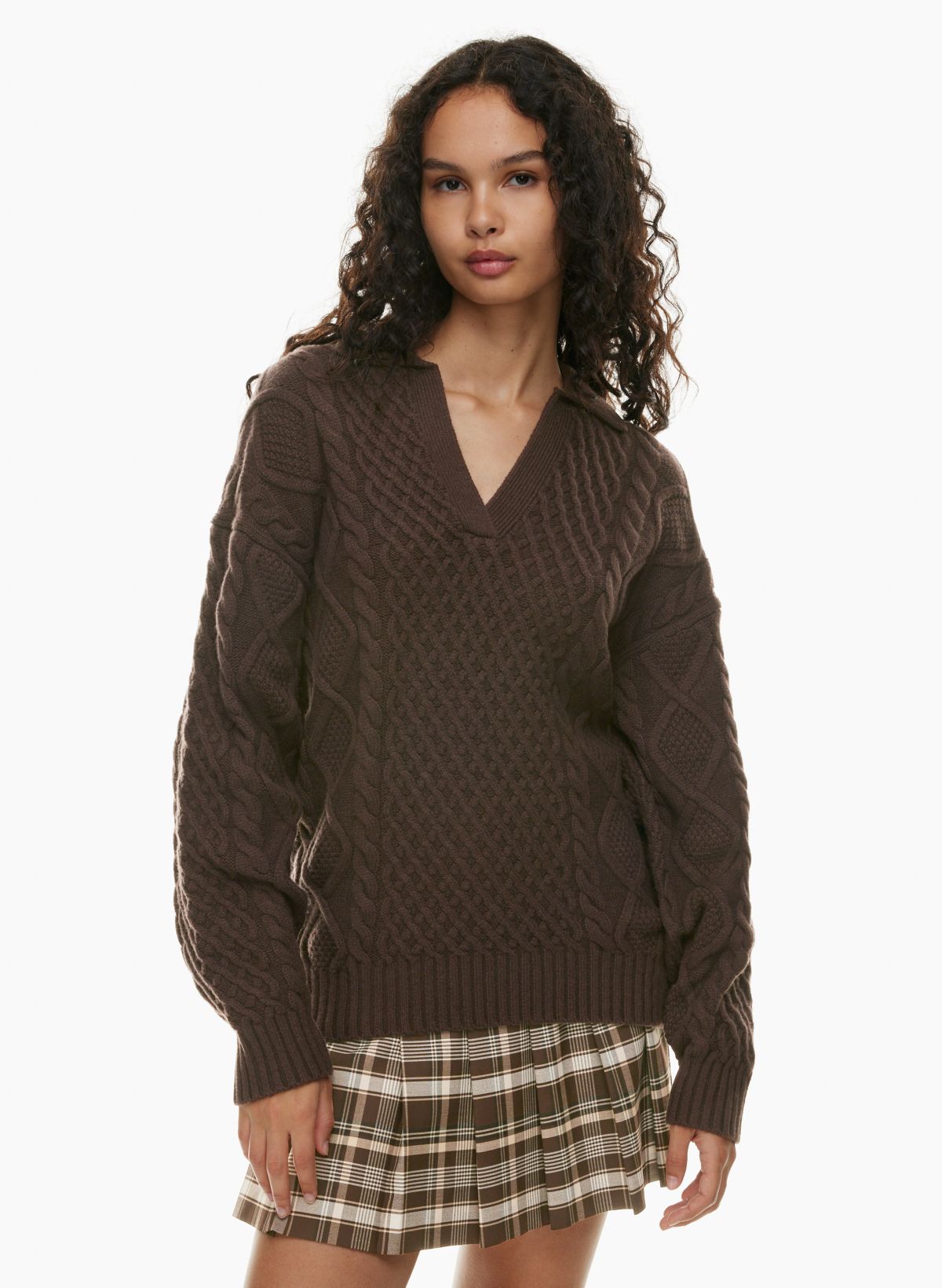 WOMEN'S EXTRA FINE MERINO RIBBED POLO CARDIGAN