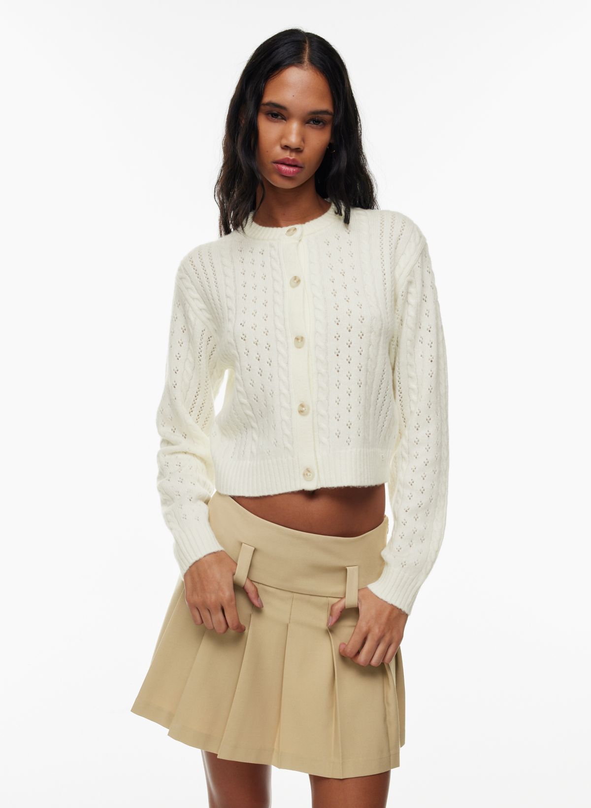 Knit Long Sleeve Cropped Cardigan in Meant To Bee