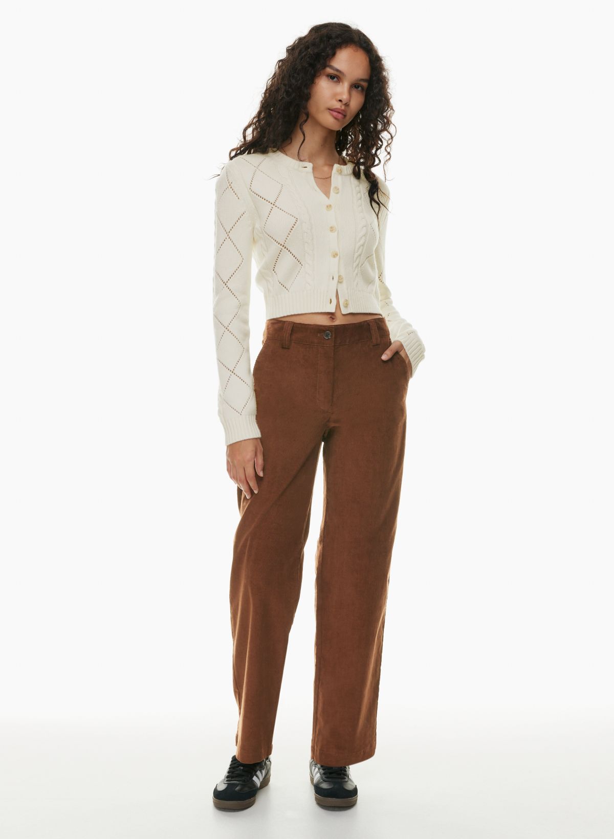 Corduroy Winter White Pants 80s, Pleated Trousers, Women Baggy Dress Pants  -  Canada