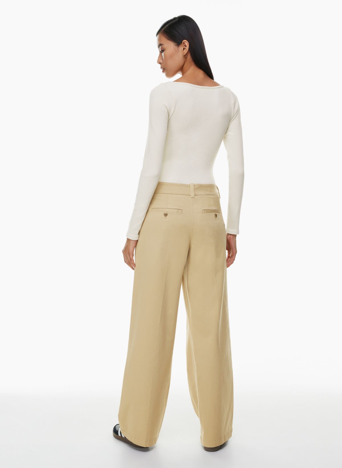 White High Waisted Pleated Pants – Livin' on Dreams Boutique