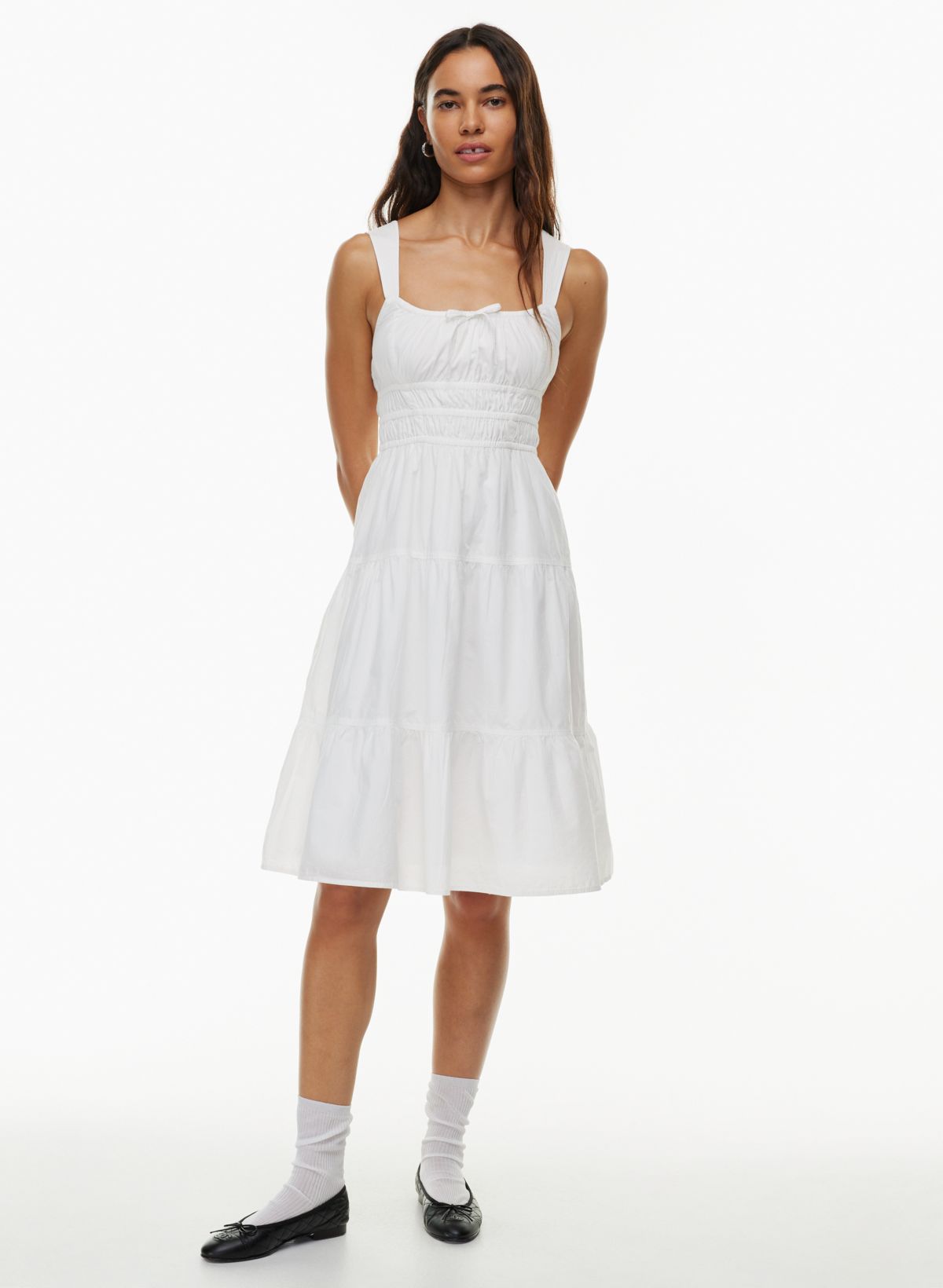 This gorgeous white midi dress is under $100 and one you'll be