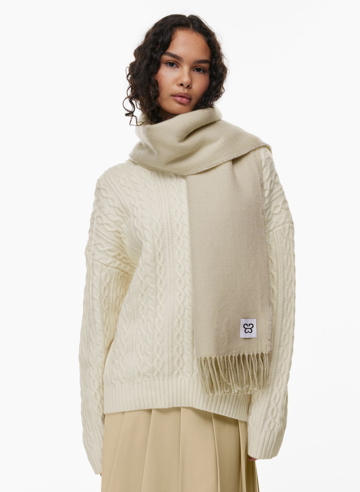 Gallery Seven | Men's Soft Knit Winter Scarf - Beige/Off White, Size: One  Size