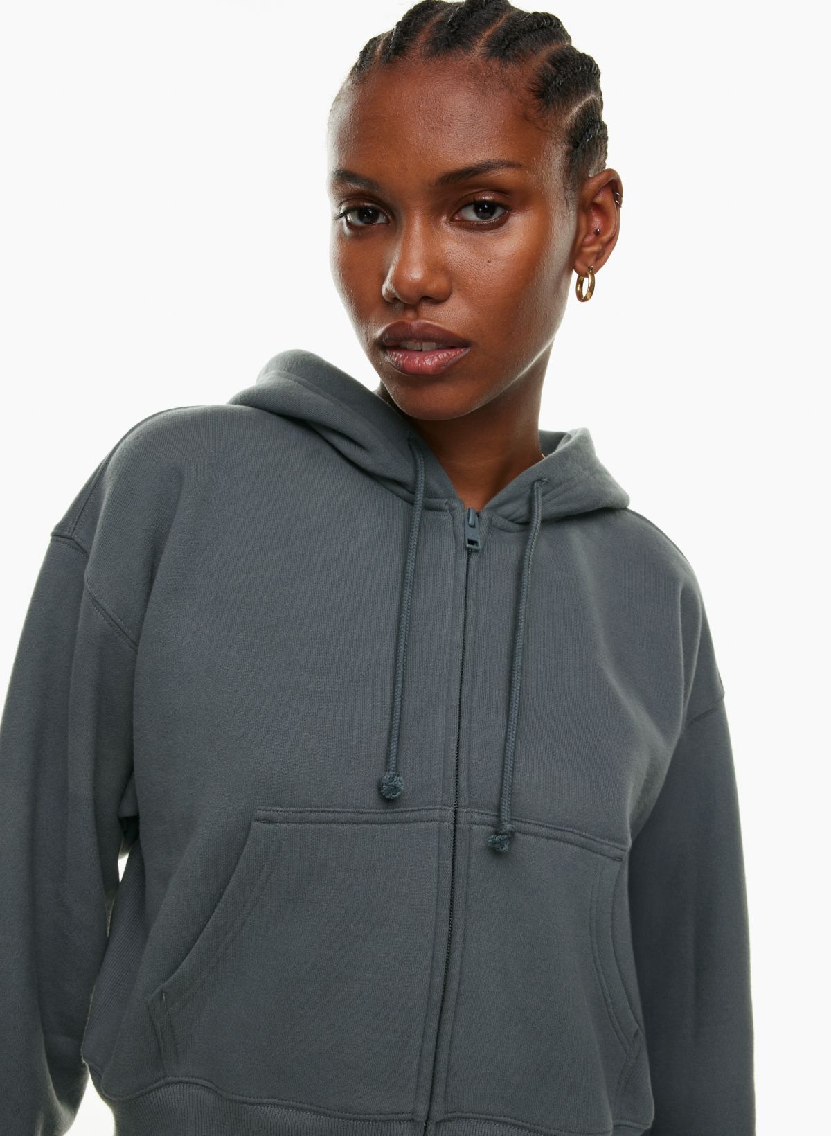 Tna Women's Cozy Fleece Boyfriend Boxy ½ Zip Sweatshirt in Black Size 2XS