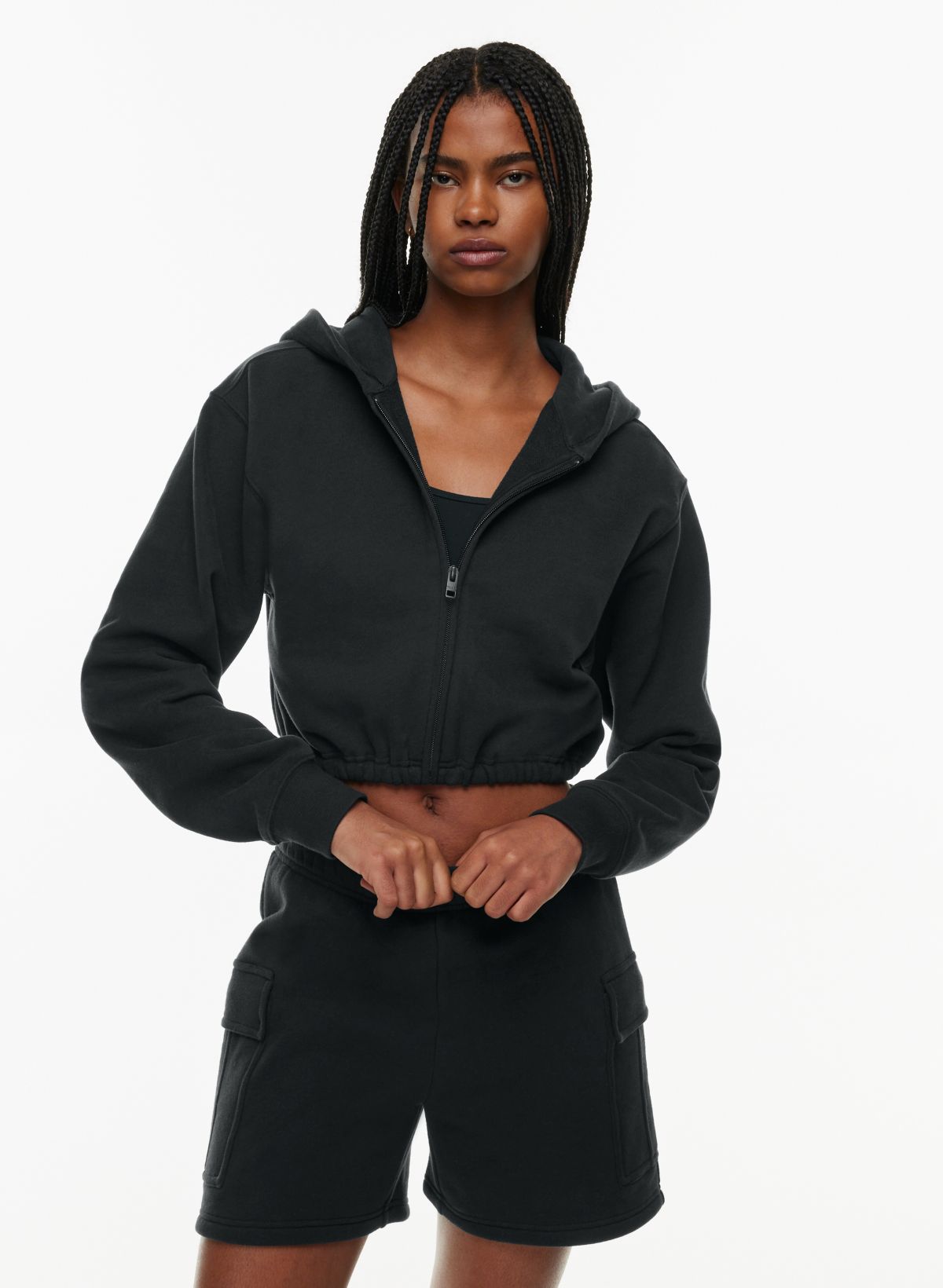 Tna TERRY FLEECE PERFECT CINCH ZIP HOODIE