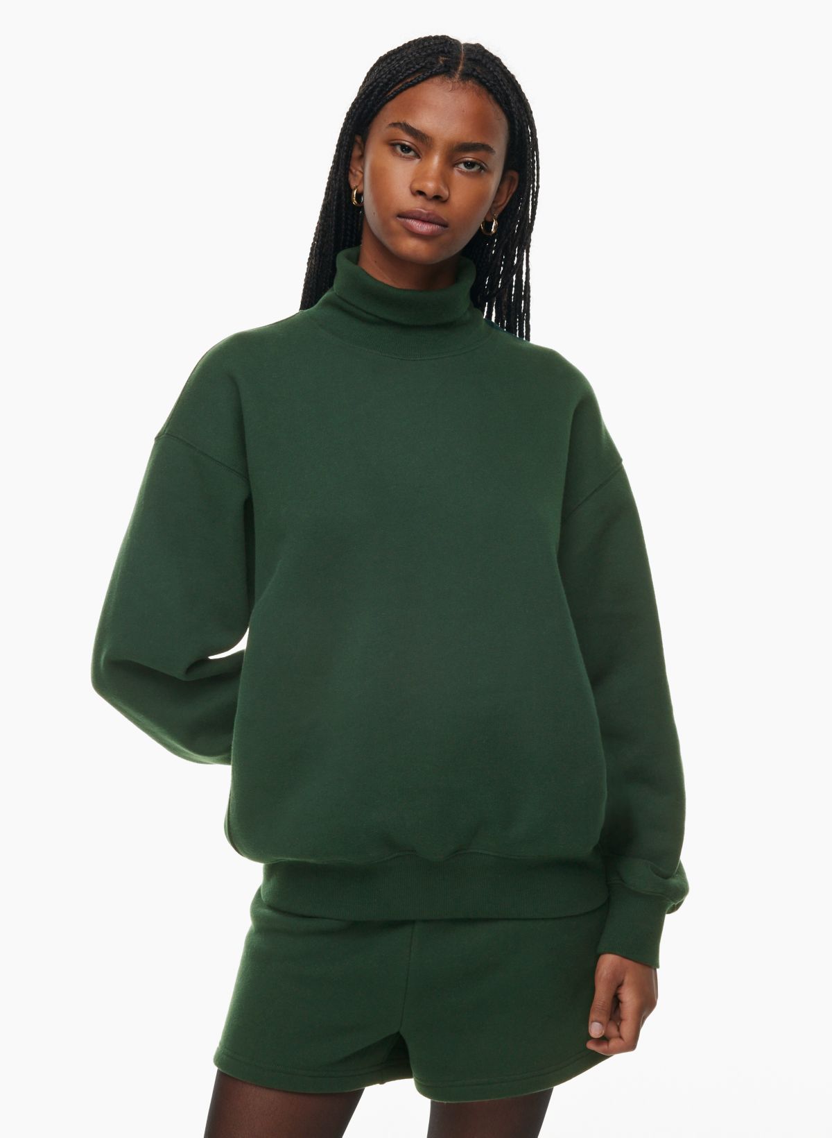 Tna COZY FLEECE BOYFRIEND TURTLENECK SWEATSHIRT | Aritzia CA