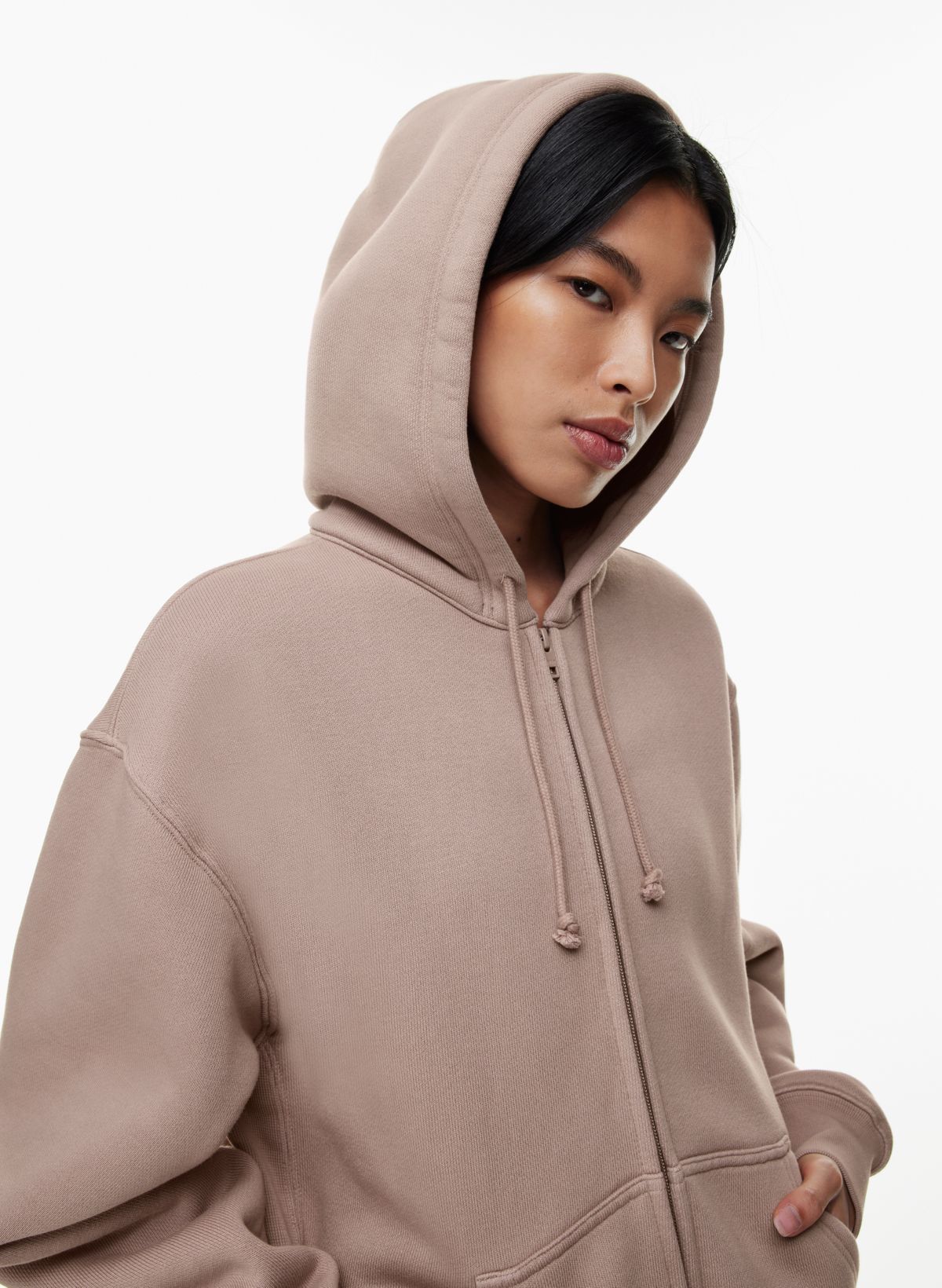 Aritzia boyfriend hoodie zip hot sale