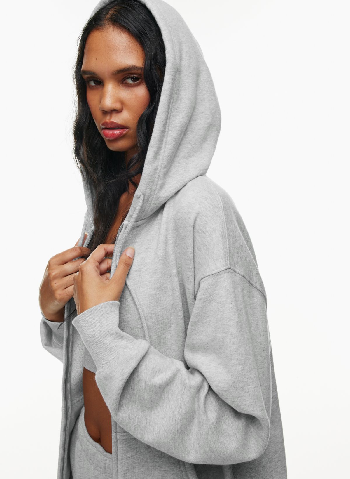 Graphic Trim Zip-Up Hoodie - Ready-to-Wear