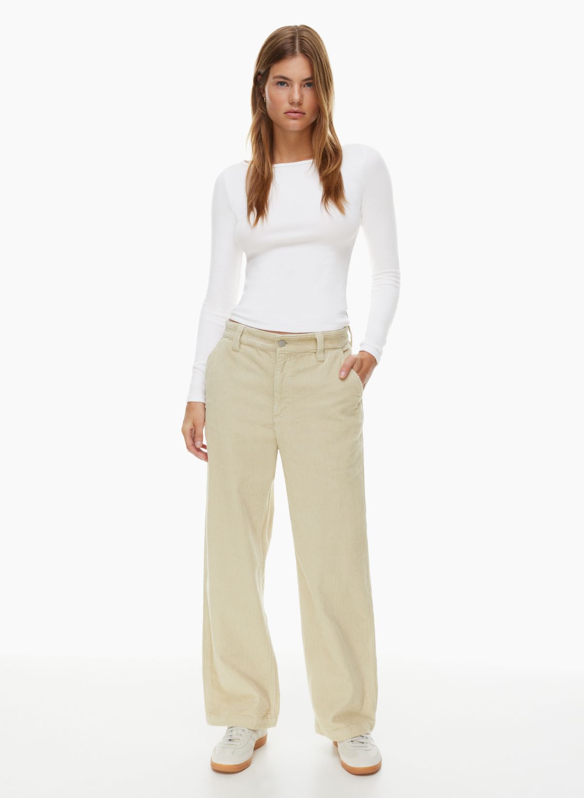 Women's Knit Corduroy Pull On Short Length Pant