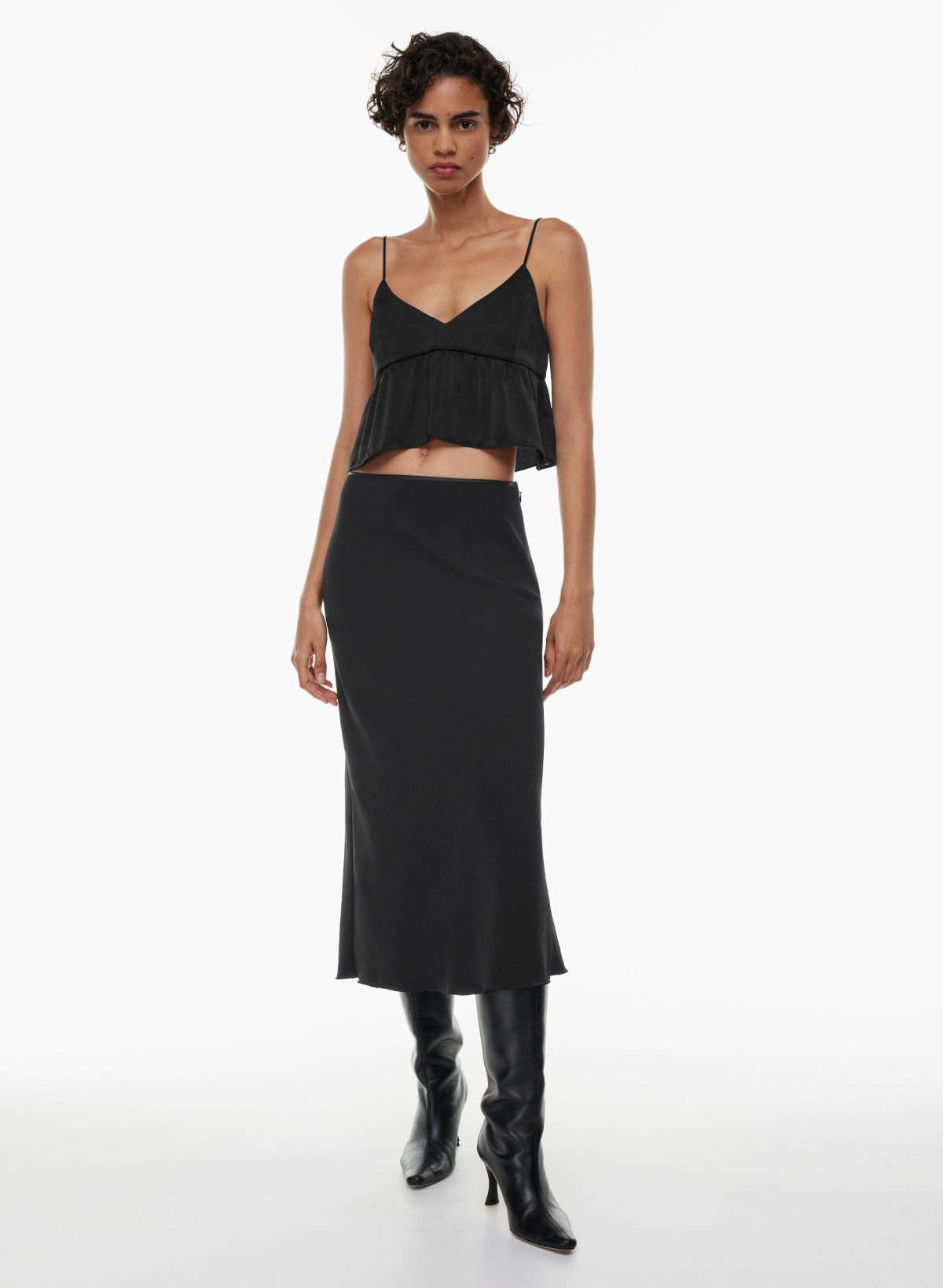 Buy Friends Like These Black Strappy Sleeveless Satin Cami Top