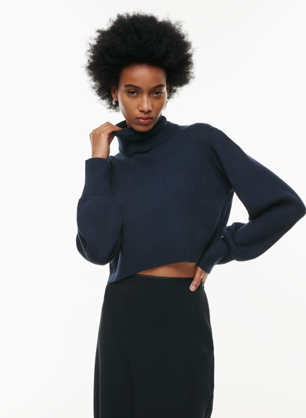 Soju Buckle Detail Super Crop Sweater