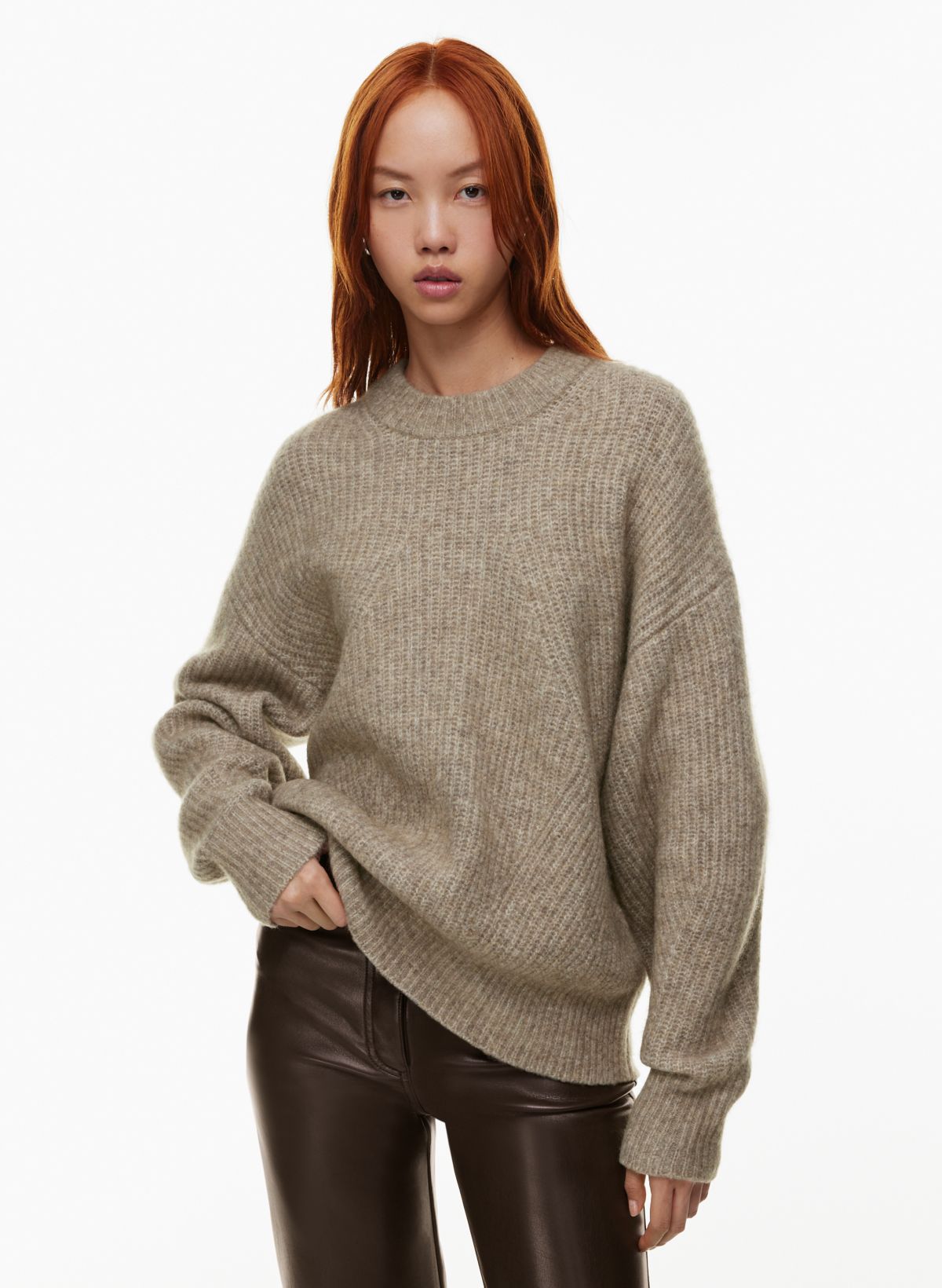 Petite Seamless Merino Crew-Neck Sweater in Responsible Wool