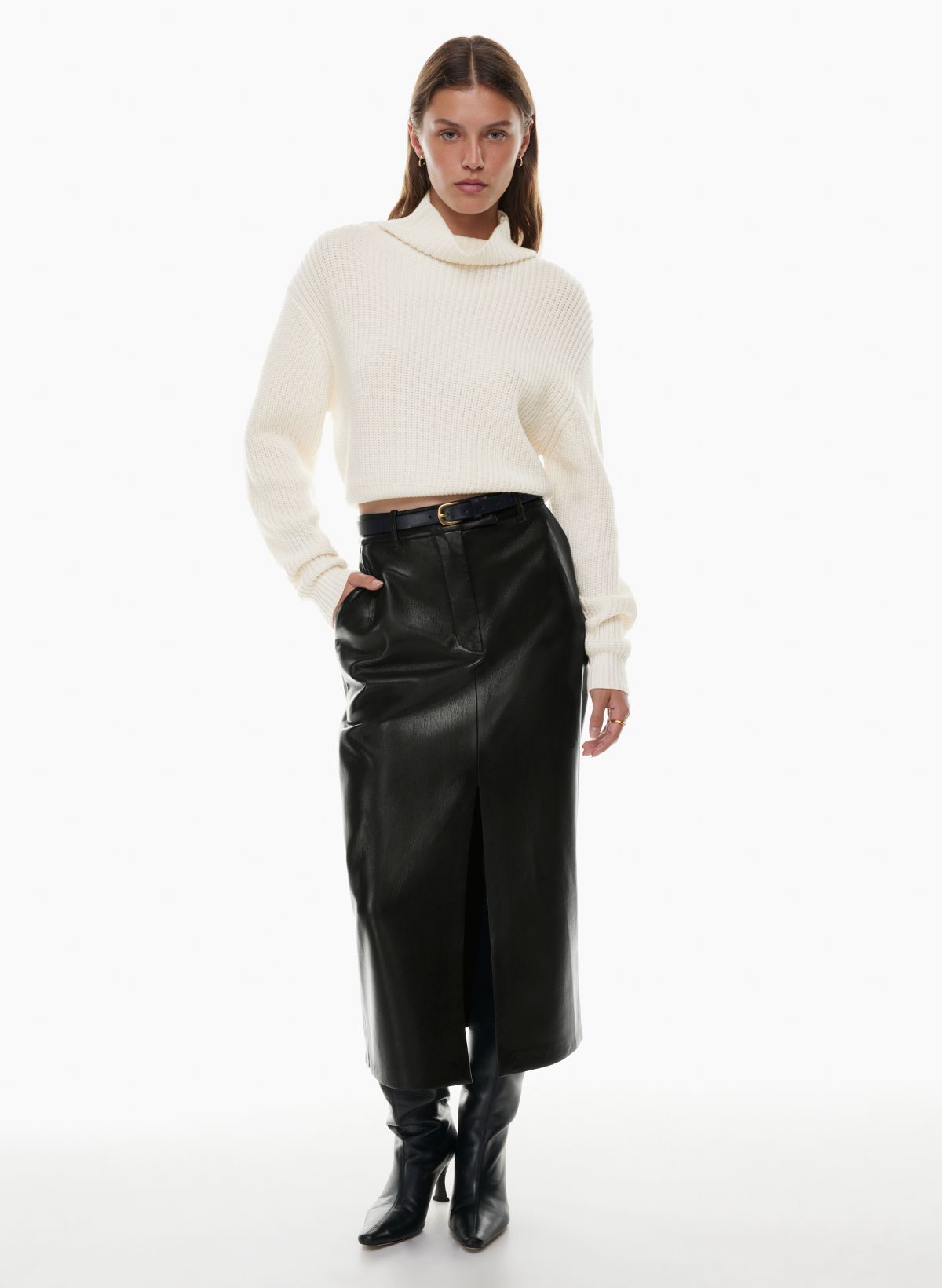 My Myself and I Faux Leather Wide Waistband Leggings Simply Me