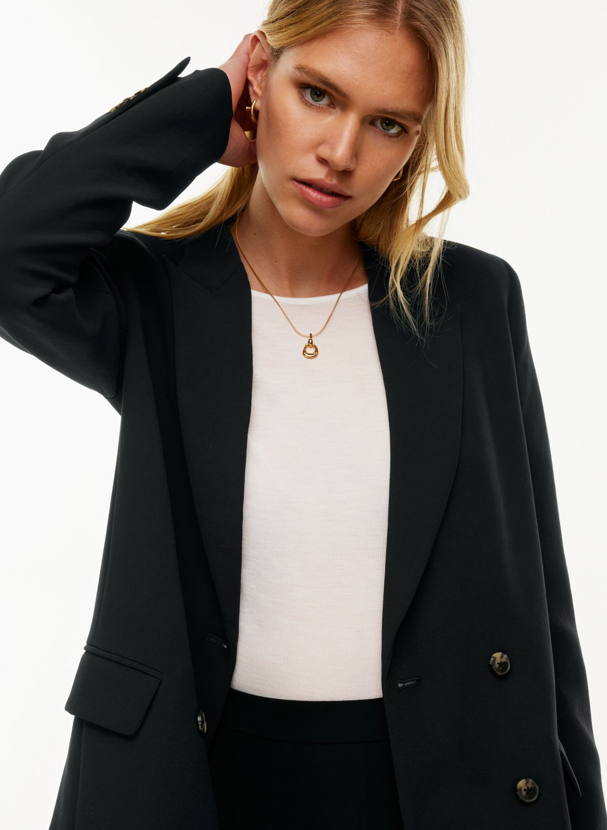 TAILORED Double Breasted Contour Blazer styled with the Classic