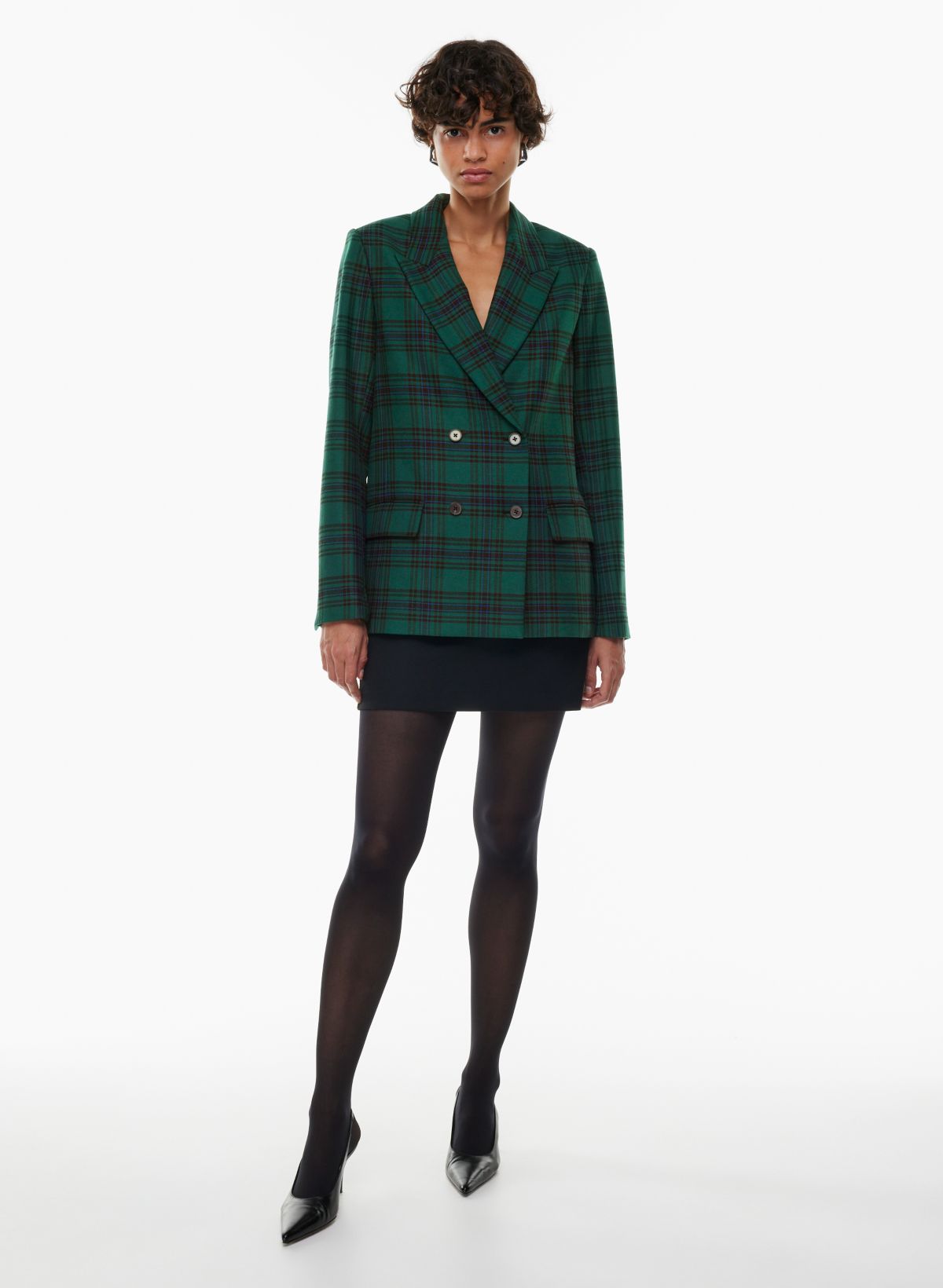 Aritzia plaid blazer sale