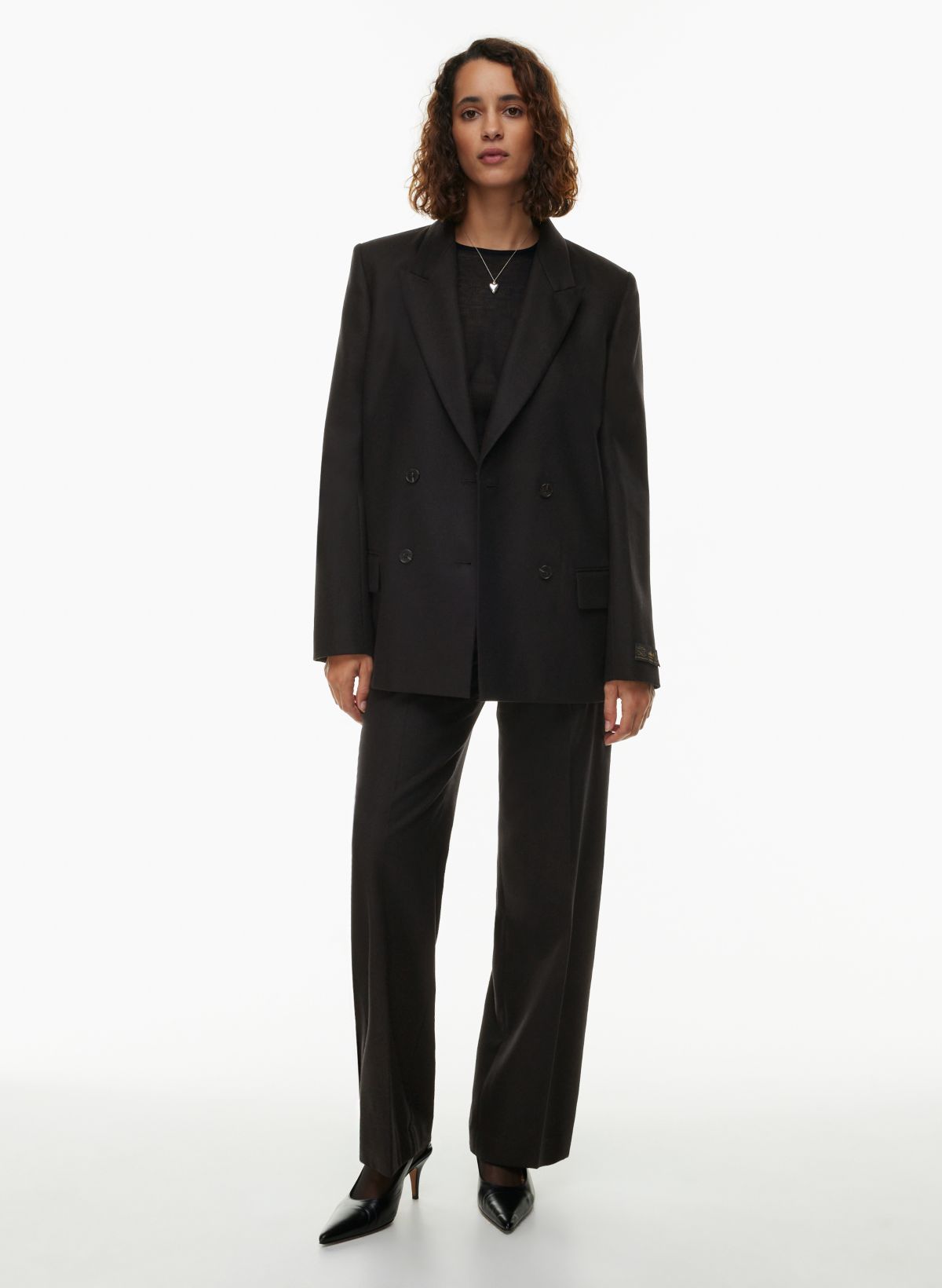 New Look satin lapel blazer in black